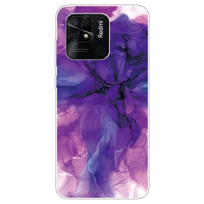 For Xiaomi Redmi 10C 4G Abstract Marble Case IMD Flexible TPU Shockproof Protective Shell - Style F