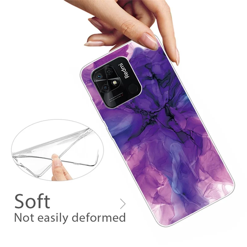 For Xiaomi Redmi 10C 4G Abstract Marble Case IMD Flexible TPU Shockproof Protective Shell - Style F