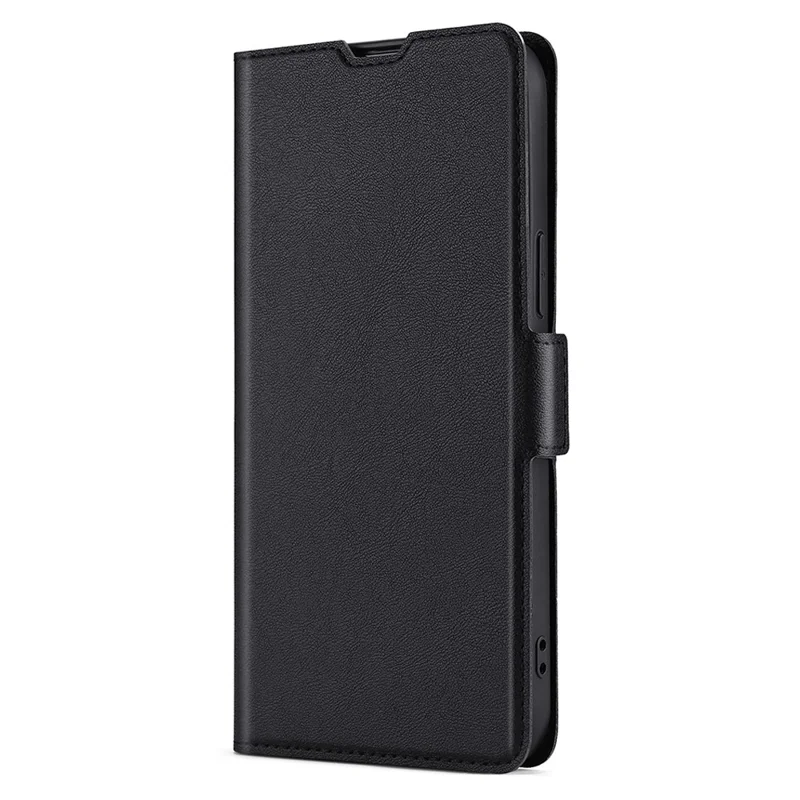 Magnetic Closure Protective Case for Xiaomi Poco X4 Pro 5G Side Ultra-thin PU Leather Drop-proof Phone Cover with Stand Card Slot - Black