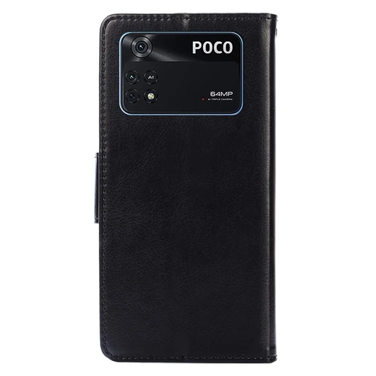 Custodia Per Shock in Pelle PU Per Xiaomi Poco X4 Pro 5G Wallet Telefono Custodia TPU Bumper Flip Flip Follio Con Supporto - Nero