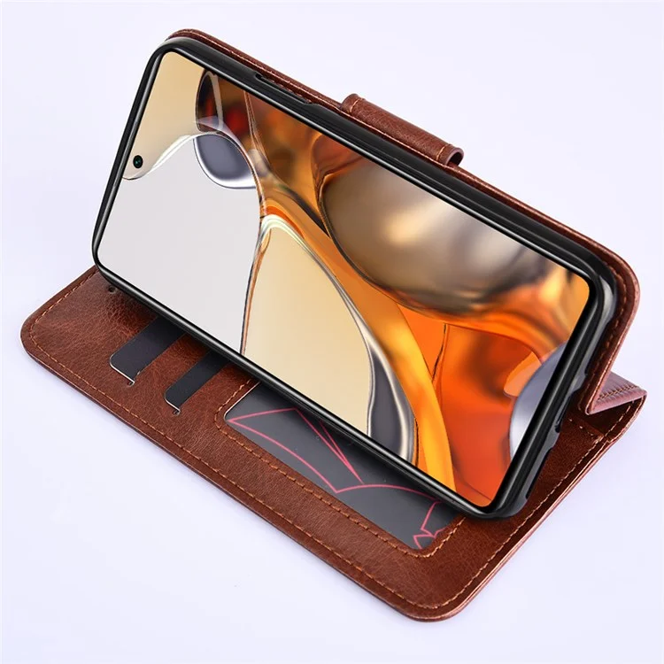 Custodia Per Shock in Pelle PU Per Xiaomi Poco X4 Pro 5G Wallet Telefono Custodia TPU Bumper Flip Flip Follio Con Supporto - Nero