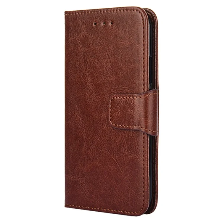 For Xiaomi Redmi K50/K50 Pro Flip Folio Book PU Leather Phone Case Stand Wallet TPU Bumper Protective Cover - Brown