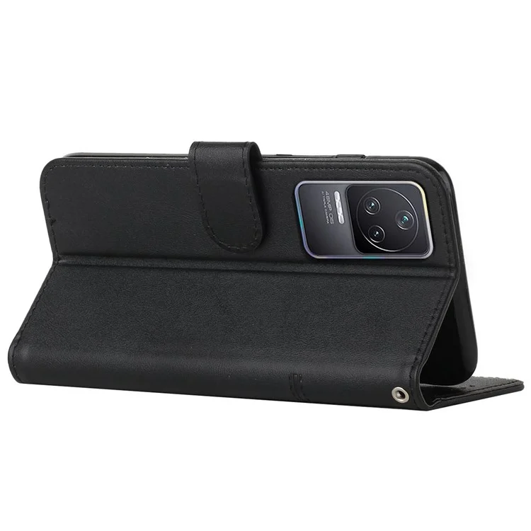 Para Xiaomi Redmi K50 Pro/K50 Caixa de Celular da Moda PU Cheathing Cateragem de Cateragem de Catura Tape Dobrilho do Espolho do Chape - Preto