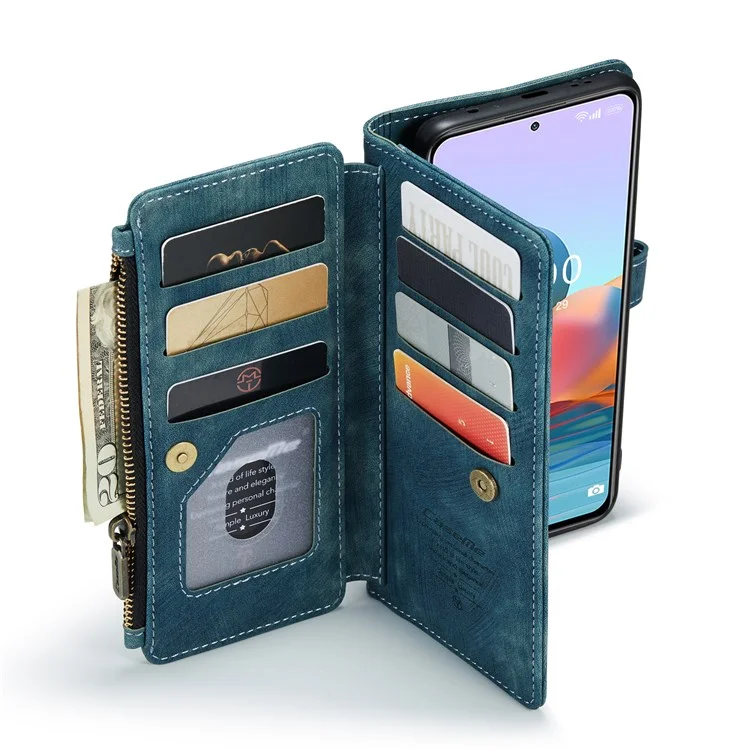 Caseme Pour Xiaomi Redmi Note 10 Pro 4G (global) / (inde) / Note 10 Pro Max C30 Série Abossion Cover Pocket Pocke - Bleu