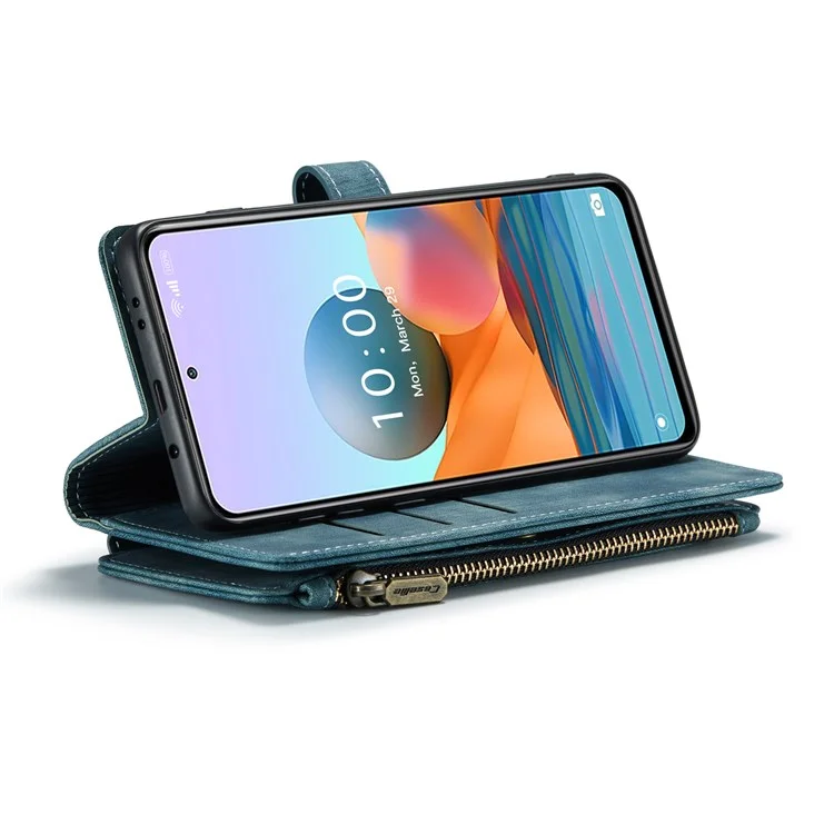 Caseme Per Xiaomi Redmi Note 10 Pro 4G (global)/(india)/nota 10 Pro Max C30 Serie Assorbimento Shock Assorbimento Coperchio Portafoglio Tasca - Blu