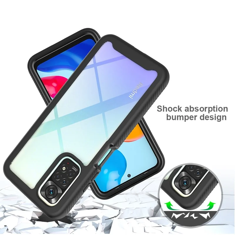 3-in-1 Hybrid Phone Case for Xiaomi Redmi Note 11 4G (Qualcomm)/Note 11S 4G, Full Coverage Drop-Protection Detachable Phone Cover with PET Screen Protector - Pink