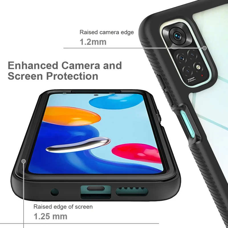 3-in-1 Hybrid Phone Case for Xiaomi Redmi Note 11 4G (Qualcomm)/Note 11S 4G, Full Coverage Drop-Protection Detachable Phone Cover with PET Screen Protector - Pink