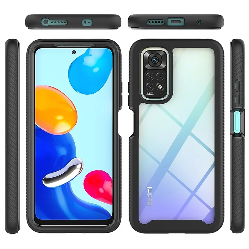 3-in-1 Hybrid Phone Case for Xiaomi Redmi Note 11 4G (Qualcomm)/Note 11S 4G, Full Coverage Drop-Protection Detachable Phone Cover with PET Screen Protector - Pink