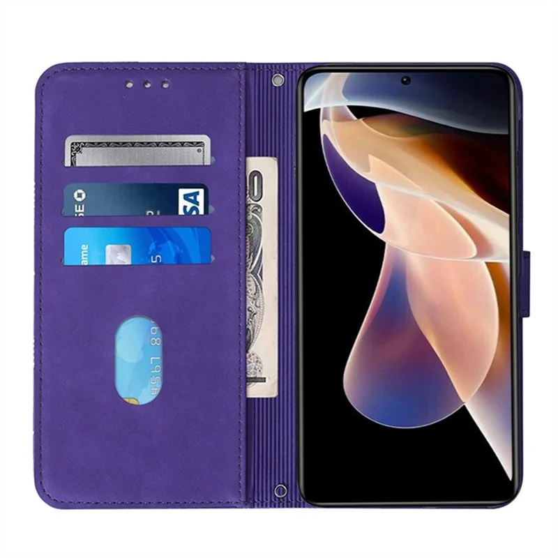 Кожаный чехол для Xiaomi Redmi Note 11S 4G / Redmi Note 11 4G (Qualcomm) с ремешком через плечо, кошелек, подставка, чехол для телефона — фиолетовый