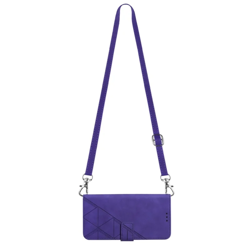 Кожаный чехол для Xiaomi Redmi Note 11S 4G / Redmi Note 11 4G (Qualcomm) с ремешком через плечо, кошелек, подставка, чехол для телефона — фиолетовый