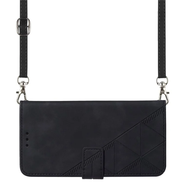 For Xiaomi 12 / 12X / 12S 5G Leather Case with Shoulder Strap Wallet Stand Phone Cover - Black
