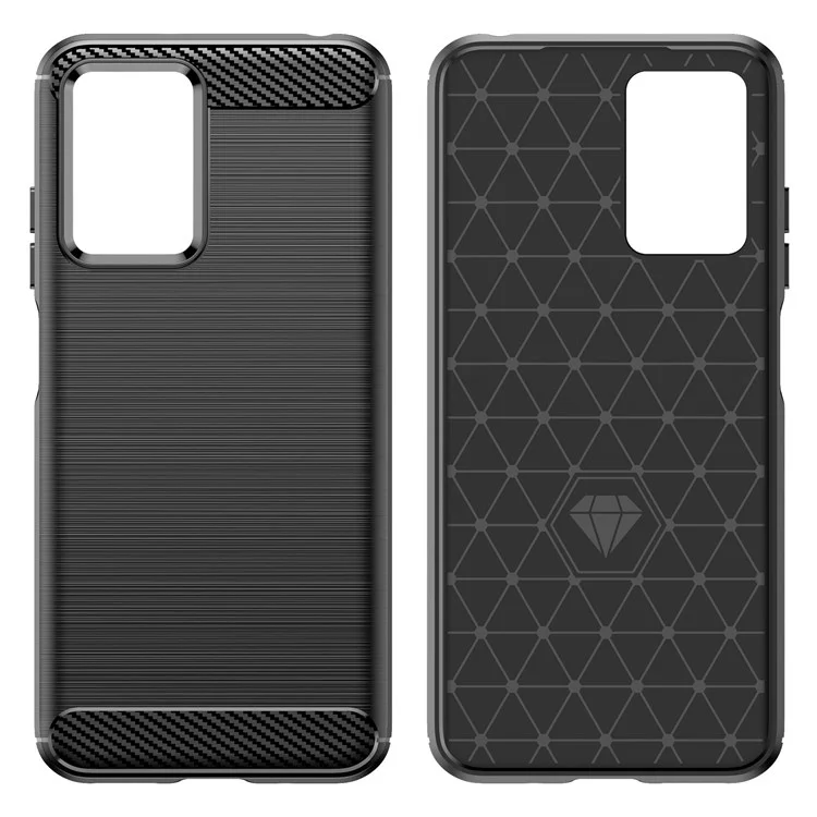 For Xiaomi Redmi Note 11E 5G / Redmi 10 5G / 10 Prime+ 5G Carbon Fiber Texture Phone Case Brushed Surface 1.8mm TPU Anti-scratch Protective Cover - Black