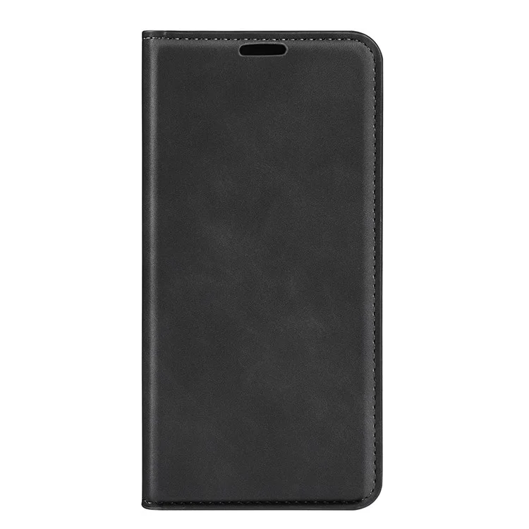 Pour Xiaomi Redmi 10A Skin-touch Feeling Leather Cover Auto Closure Magnetic Phone Case with Wallet Stand - Black