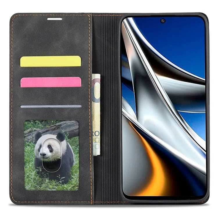 Forwenw Für Xiaomi Poco X4 Pro 5G Fantasy-serie Skin-touch PU Leder + TPU Gut Geschütztes Stand Wallet Style Anti-drop-handy-hülle - Schwarz