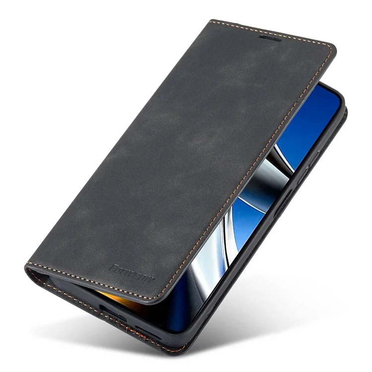 Forwenw Für Xiaomi Poco X4 Pro 5G Fantasy-serie Skin-touch PU Leder + TPU Gut Geschütztes Stand Wallet Style Anti-drop-handy-hülle - Schwarz