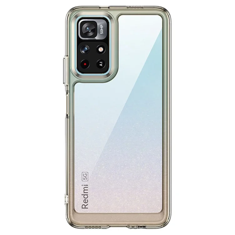 Für Xiaomi Redmi Note 11 5G (China) (MediaTek)/Note 11S 5G/Note 11T 5G TPU+Acryl Klare Handyhülle mit unabhängigen PC-Tasten - Transparentes Grau
