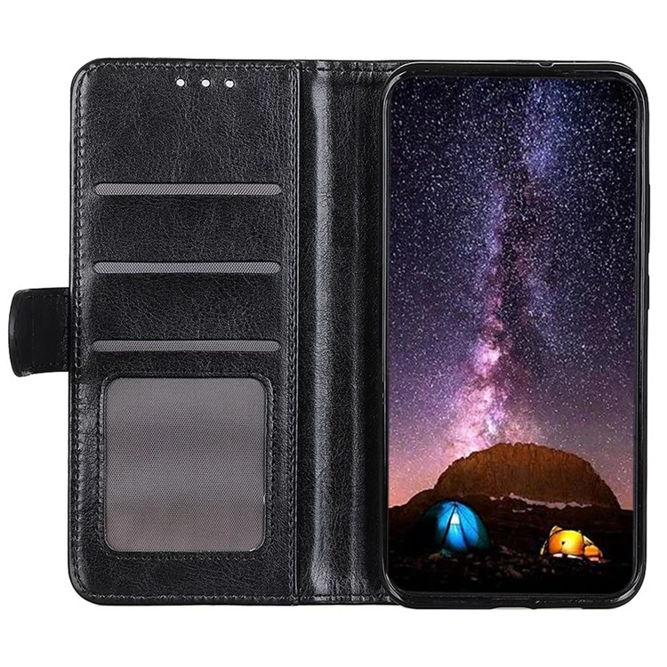 For Xiaomi Redmi Note 11E 5G / Redmi 10 5G / 10 Prime+ 5G Crazy Horse Texture All-round Protection PU Leather Wallet Stand Phone Case - Black
