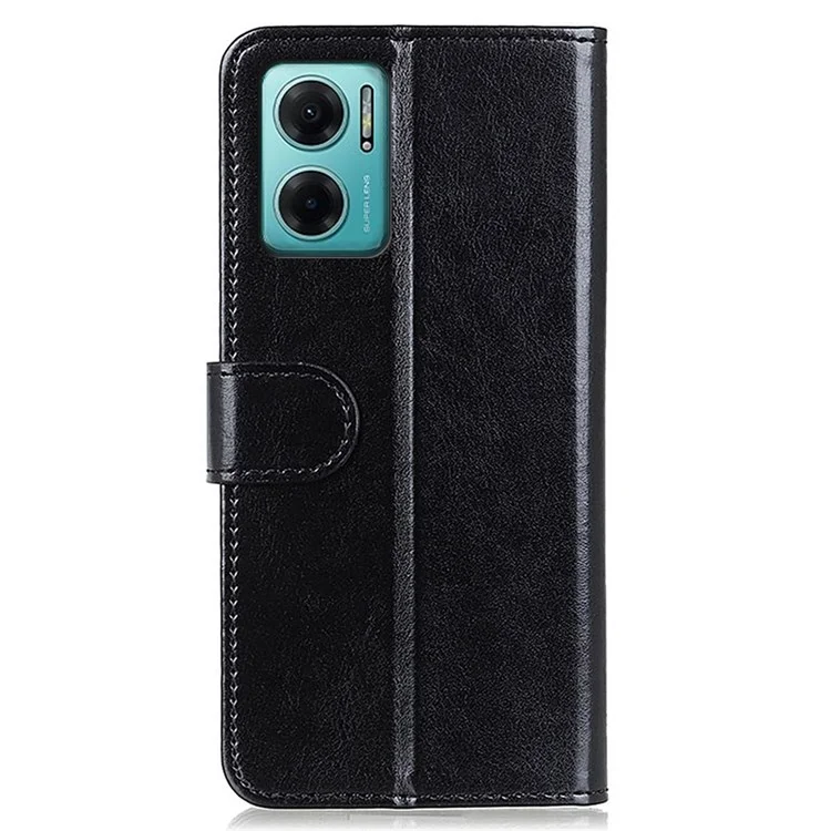 For Xiaomi Redmi Note 11E 5G / Redmi 10 5G / 10 Prime+ 5G Crazy Horse Texture All-round Protection PU Leather Wallet Stand Phone Case - Black
