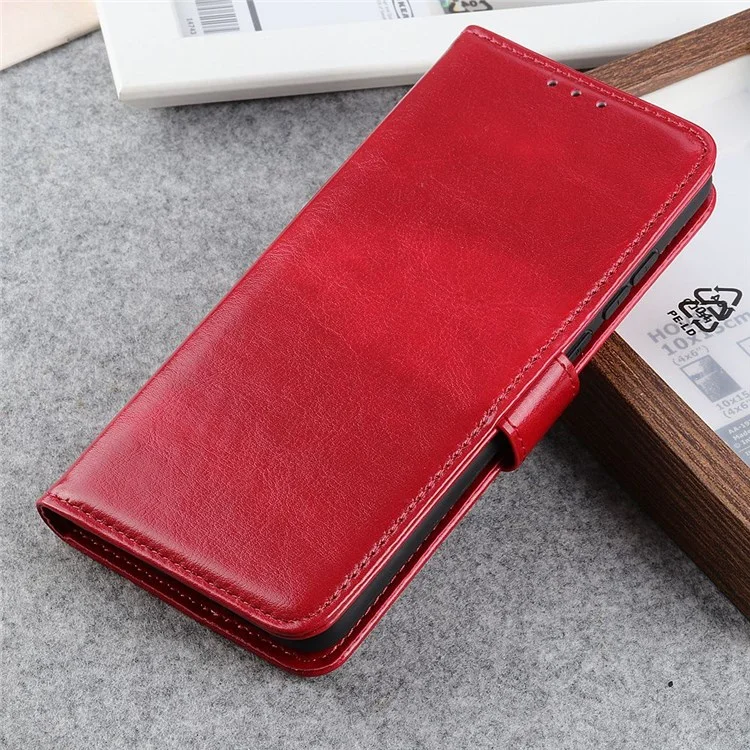 For Xiaomi Redmi Note 11E 5G / Redmi 10 5G / 10 Prime+ 5G Crazy Horse Texture All-round Protection PU Leather Wallet Stand Phone Case - Red