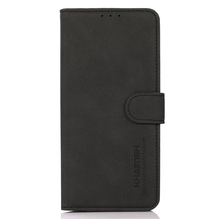KHAZNEH For Xiaomi Redmi Note 11E 5G / Redmi 10 5G / 10 Prime+ 5G SlimAdjustable Stand Textured PU Leather Wallet Cover Anti-shock Flip Cell Phone Case - Black
