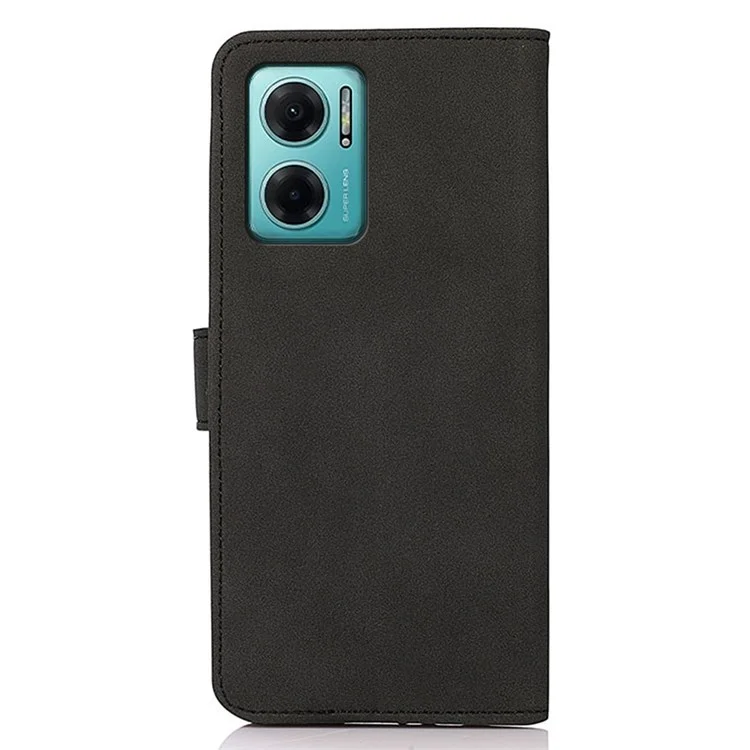 KHAZNEH For Xiaomi Redmi Note 11E 5G / Redmi 10 5G / 10 Prime+ 5G SlimAdjustable Stand Textured PU Leather Wallet Cover Anti-shock Flip Cell Phone Case - Black