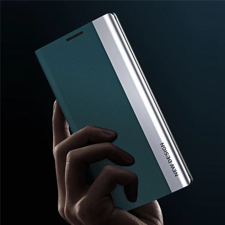 Para Xiaomi Poco M4 Pro 4G Eletroplatação PU Caelo de Capelo Com Stand Dolhada - Verde