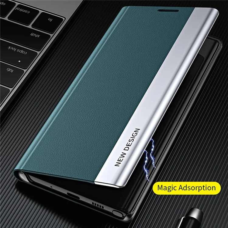 Para Xiaomi Poco M4 Pro 4G Eletroplatação PU Caelo de Capelo Com Stand Dolhada - Verde