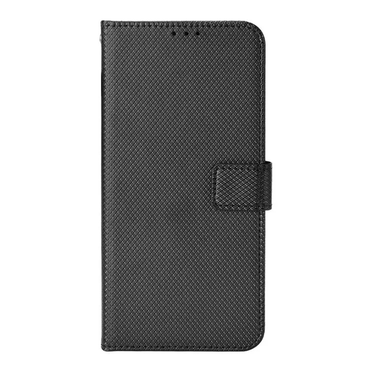Para Xiaomi Mi 11 Pro Diamond Texture Texture Case PU Stand Stand Folio TPU Tampa de Proteção Interior Com Cinta - Preto