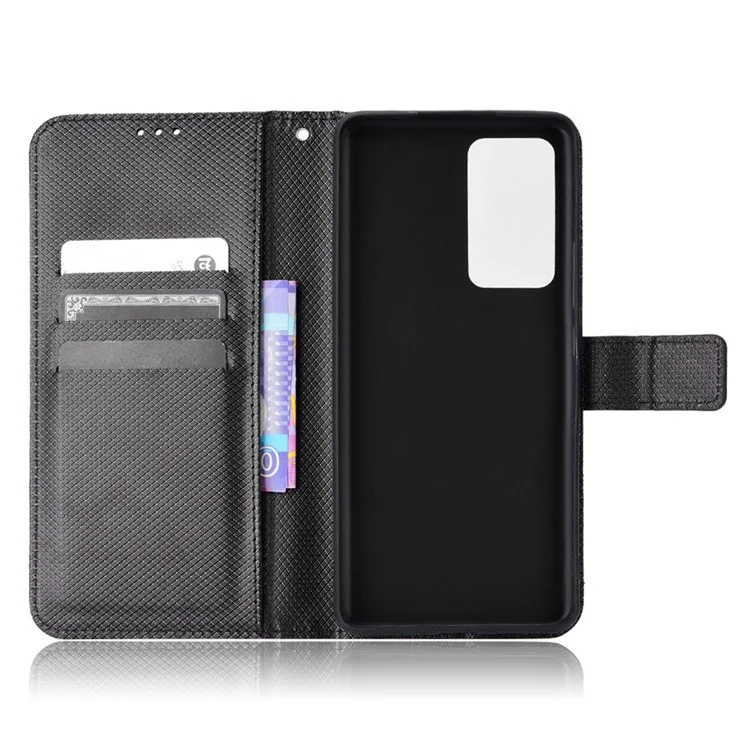 Para Xiaomi 12/12x/12s 5G PU Libro de Cuero Vista de Soporte Vista de la Cubierta Diamante Flip Telephip Con Correa de Muñeca - Negro