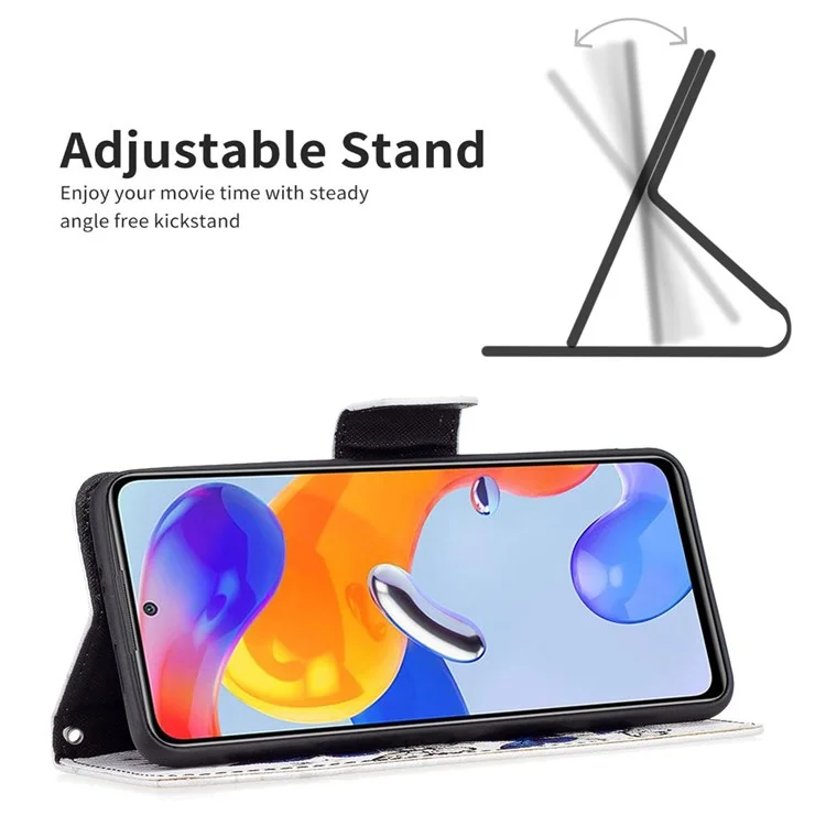 BF Pattern Impriticing Leath Series 2 Pour Xiaomi Redmi Note 11 Pro 5G (qualcomm) / Note 11 Pro 4G (MediaTek) Portefeuille du Support de Téléphone Patché - Papillons