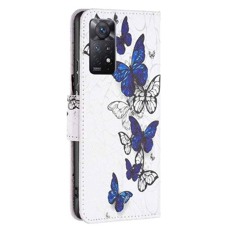 BF Pattern Impriticing Leath Series 2 Pour Xiaomi Redmi Note 11 Pro 5G (qualcomm) / Note 11 Pro 4G (MediaTek) Portefeuille du Support de Téléphone Patché - Papillons