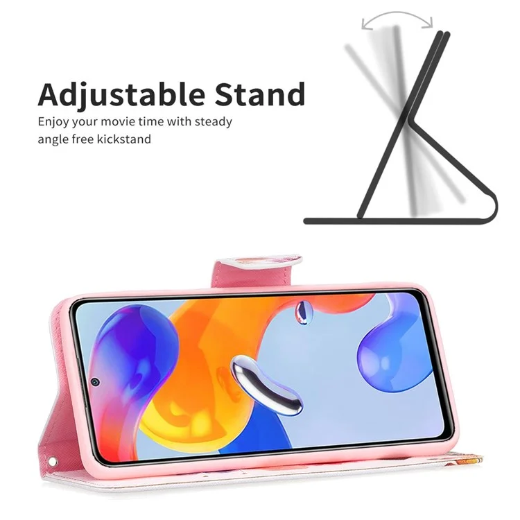 Для Xiaomi Redmi Note 12 Pro 4G / 11 Pro 4G (MediaTek) / Note 11 Pro 5G (Qualcomm) BF Pattern Printing Leather Series-1 Wallet Stand PU Leather Folio Flip Phone Case - Two Butterflies