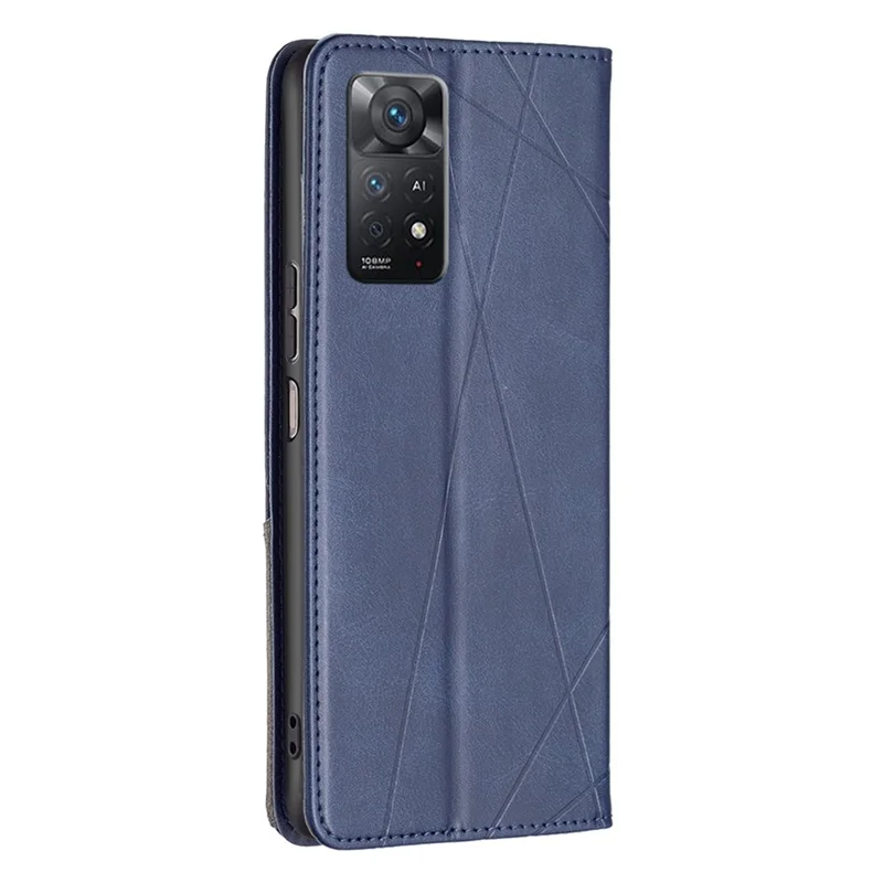 BF Imprinting Pattern Series-1 per Xiaomi Redmi Note 12 Pro 4G / 11 Pro 4G (MediaTek) / Note 11 Pro 5G (Qualcomm) Imprinted Pattern PU Leather Card Holder Stand Case - Blu