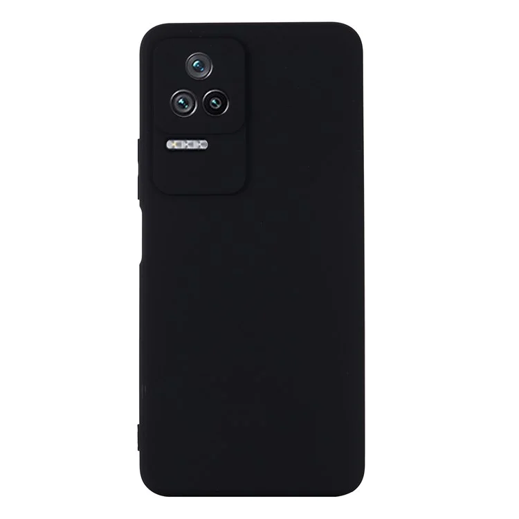 Para Xiaomi Redmi K50/Redmi K50 Pro Light Thin Fince Cutout Caixa de Silicone Líquido Silky Soft Com Cinta - Preto