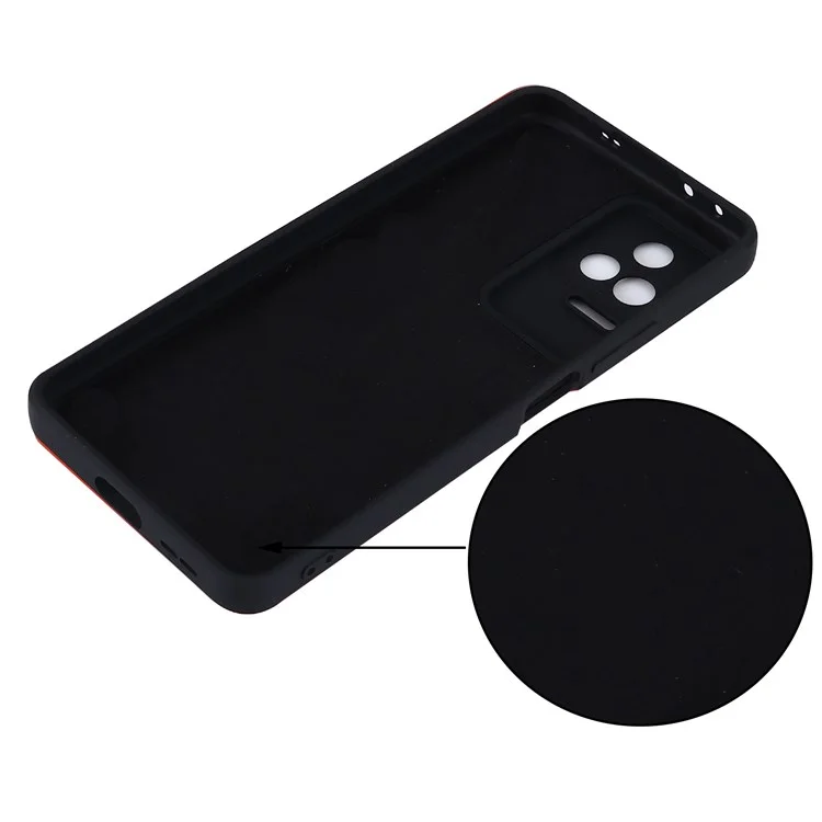 Pour Xiaomi Redmi K50 / Redmi K50 Pro Light Thin Précise Cutout Liquid Silicone Téléphone Board Soft-soft-soft Avec Sangle - le Noir