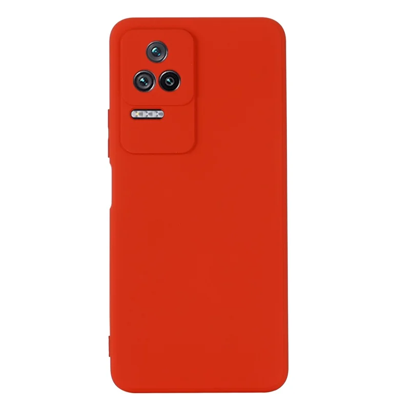 For Xiaomi Redmi K50/Redmi K50 Pro Light Thin Precise Cutout Liquid Silicone Phone Case Silky-Soft Shell with Strap - Red