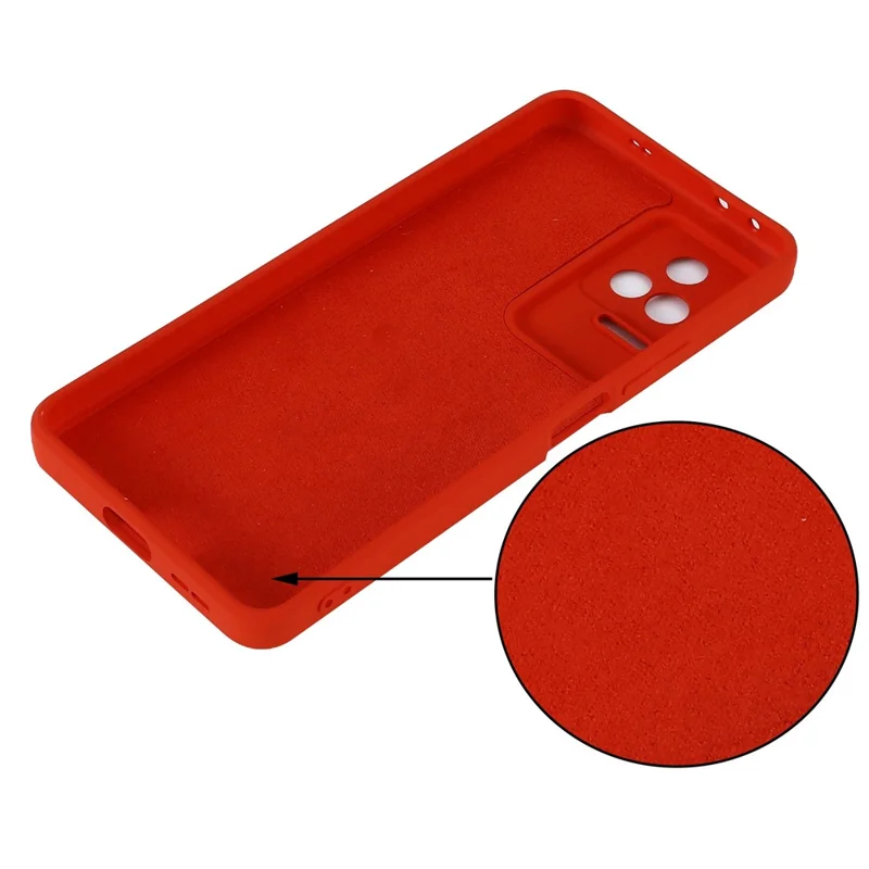 For Xiaomi Redmi K50/Redmi K50 Pro Light Thin Precise Cutout Liquid Silicone Phone Case Silky-Soft Shell with Strap - Red