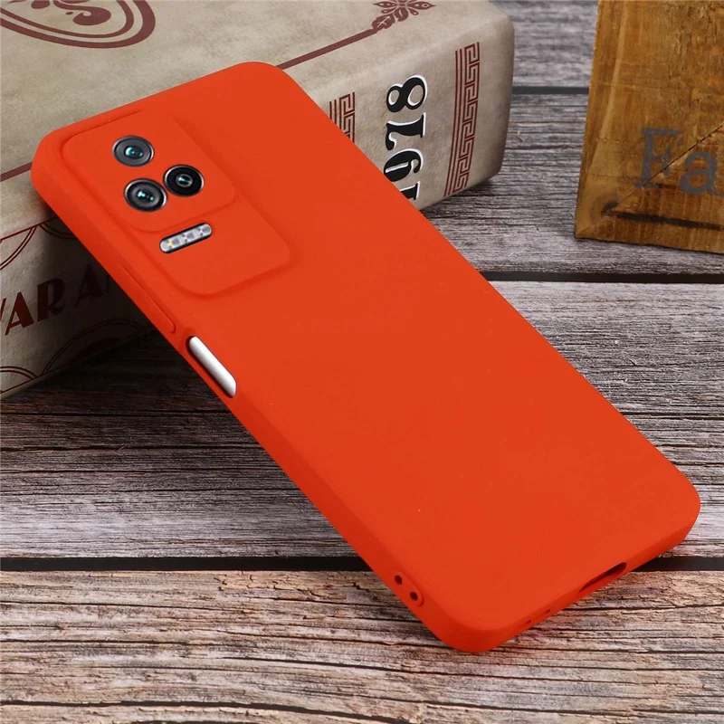 For Xiaomi Redmi K50/Redmi K50 Pro Light Thin Precise Cutout Liquid Silicone Phone Case Silky-Soft Shell with Strap - Red