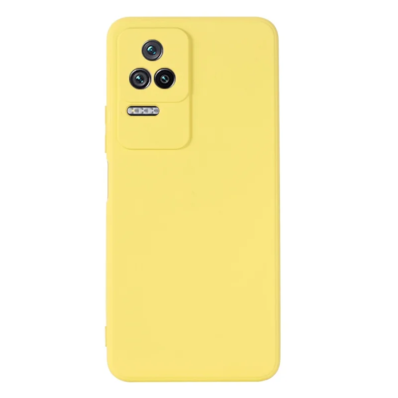 For Xiaomi Redmi K50/Redmi K50 Pro Light Thin Precise Cutout Liquid Silicone Phone Case Silky-Soft Shell with Strap - Yellow