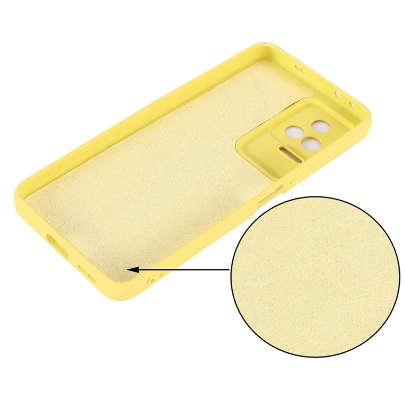 For Xiaomi Redmi K50/Redmi K50 Pro Light Thin Precise Cutout Liquid Silicone Phone Case Silky-Soft Shell with Strap - Yellow