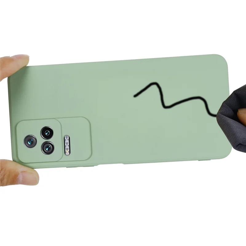 For Xiaomi Redmi K50/Redmi K50 Pro Light Thin Precise Cutout Liquid Silicone Phone Case Silky-Soft Shell with Strap - Green