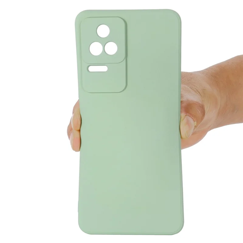 For Xiaomi Redmi K50/Redmi K50 Pro Light Thin Precise Cutout Liquid Silicone Phone Case Silky-Soft Shell with Strap - Green