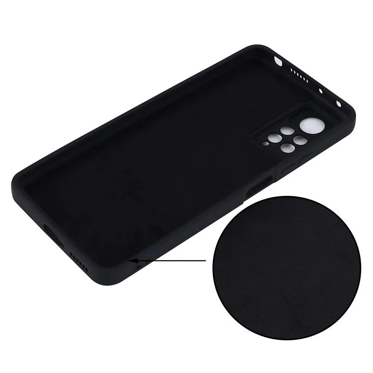 Para Xiaomi Redmi Note 12 Pro 4G / 11 Pro 4G (MediaTek) / Note 11 Pro 5G (Qualcomm) Funda de teléfono resistente a golpes de silicona líquida con correa - Negro