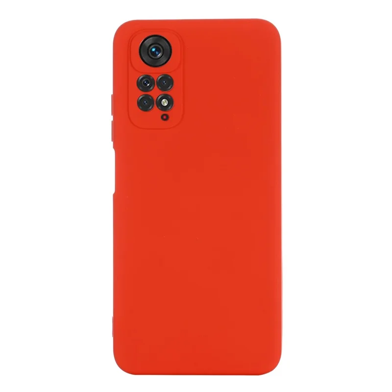 For Xiaomi Redmi Note 12 Pro 4G / 11 Pro 4G (MediaTek) / Note 11 Pro 5G (Qualcomm) Shockproof Liquid Silicone Phone Case Silky-Soft Shell with Strap - Red