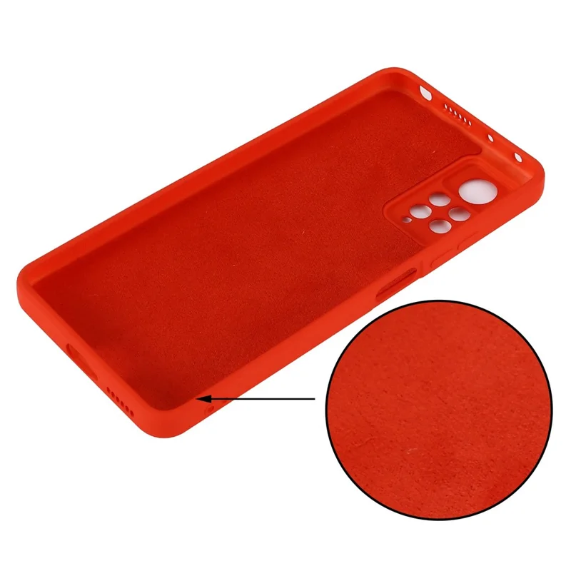 For Xiaomi Redmi Note 12 Pro 4G / 11 Pro 4G (MediaTek) / Note 11 Pro 5G (Qualcomm) Shockproof Liquid Silicone Phone Case Silky-Soft Shell with Strap - Red