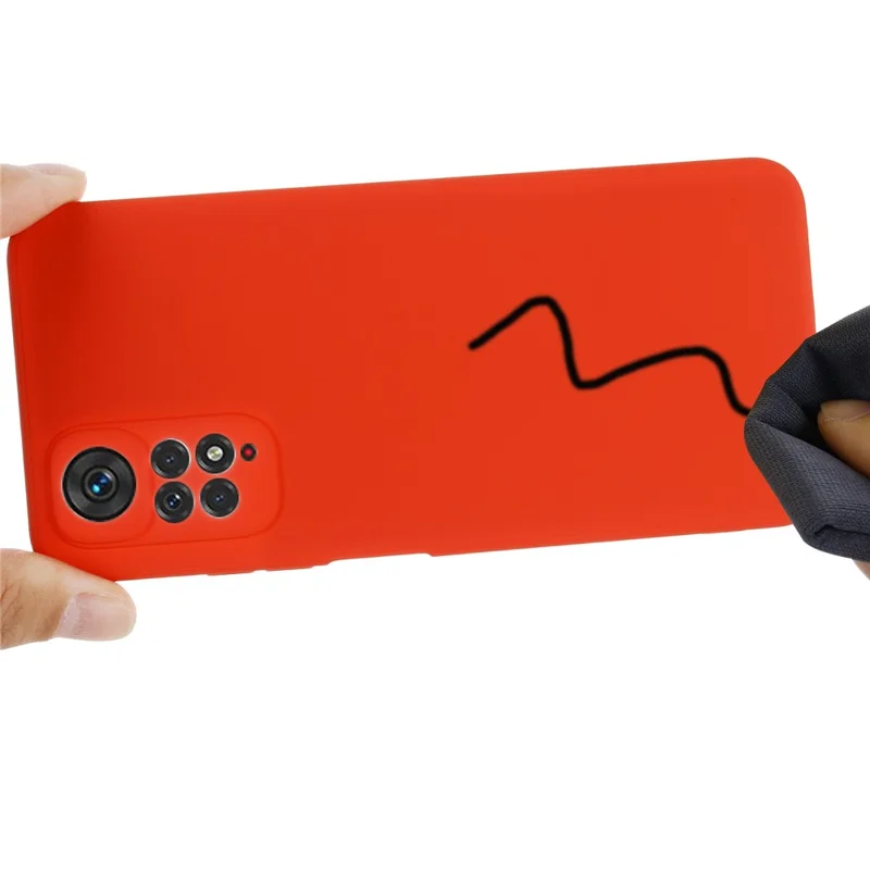 For Xiaomi Redmi Note 12 Pro 4G / 11 Pro 4G (MediaTek) / Note 11 Pro 5G (Qualcomm) Shockproof Liquid Silicone Phone Case Silky-Soft Shell with Strap - Red