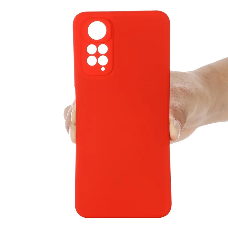 For Xiaomi Redmi Note 12 Pro 4G / 11 Pro 4G (MediaTek) / Note 11 Pro 5G (Qualcomm) Shockproof Liquid Silicone Phone Case Silky-Soft Shell with Strap - Red