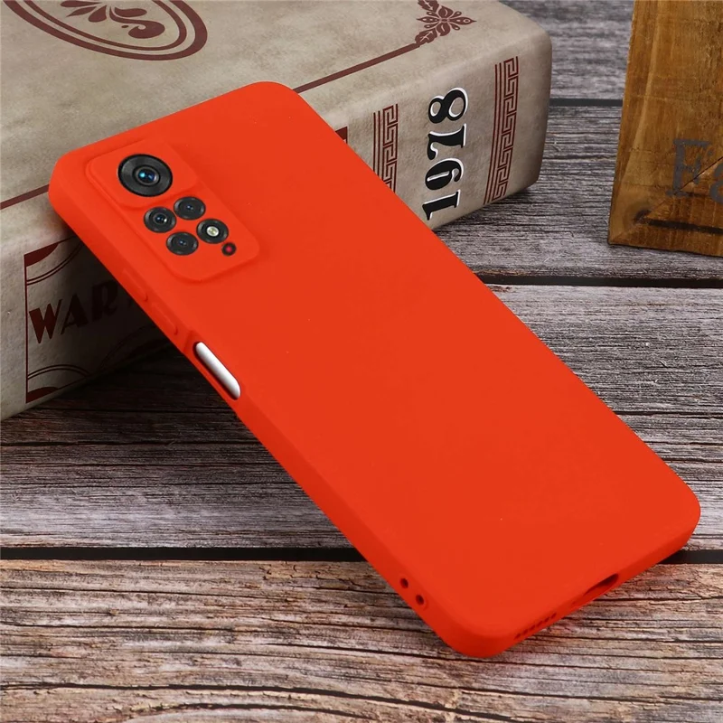 For Xiaomi Redmi Note 12 Pro 4G / 11 Pro 4G (MediaTek) / Note 11 Pro 5G (Qualcomm) Shockproof Liquid Silicone Phone Case Silky-Soft Shell with Strap - Red