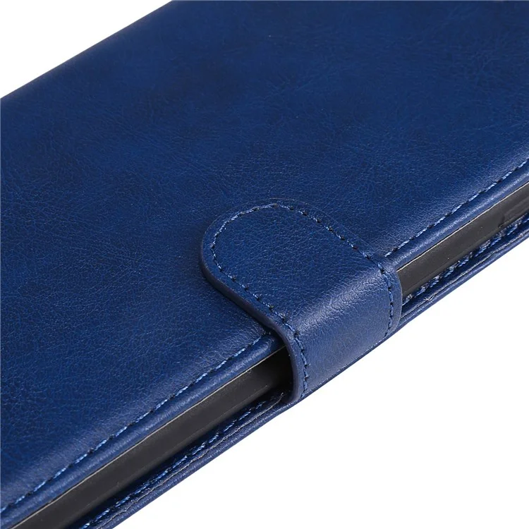 KT Leather Series-2 para Xiaomi Poco X4 Pro 5G Funda de Piel de Color Sólido PU Cartera Plegable Diseño de Bolsillo Cierre Magnético Protector de Teléfono con Correa - Azul