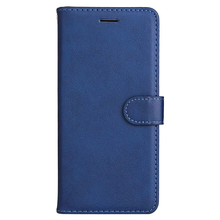 KT Leather Series-2 para Xiaomi Poco X4 Pro 5G Funda de Piel de Color Sólido PU Cartera Plegable Diseño de Bolsillo Cierre Magnético Protector de Teléfono con Correa - Azul
